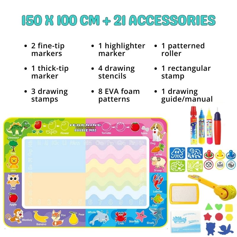 Magic water drawing mat + accessories