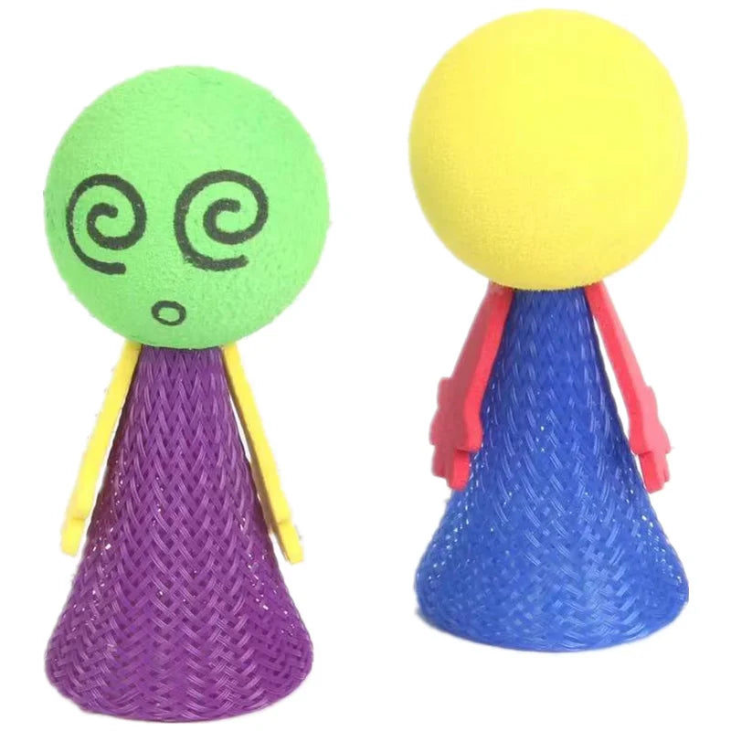 Jumping Mini Figures – 10 Pieces with rubber heads & expressive faces (jump up to 2m!)