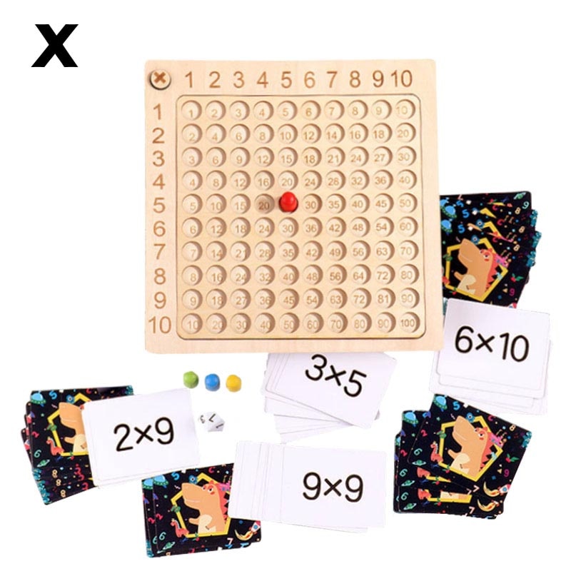 Addition & multiplication board game – Educational wooden operations board