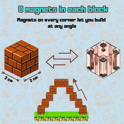 Creative magnetic blocks – Cubes with 8 Magnets for Endless Builds