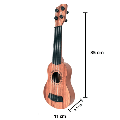 4‑String Wooden Guitar – 35cm with Spare Strings