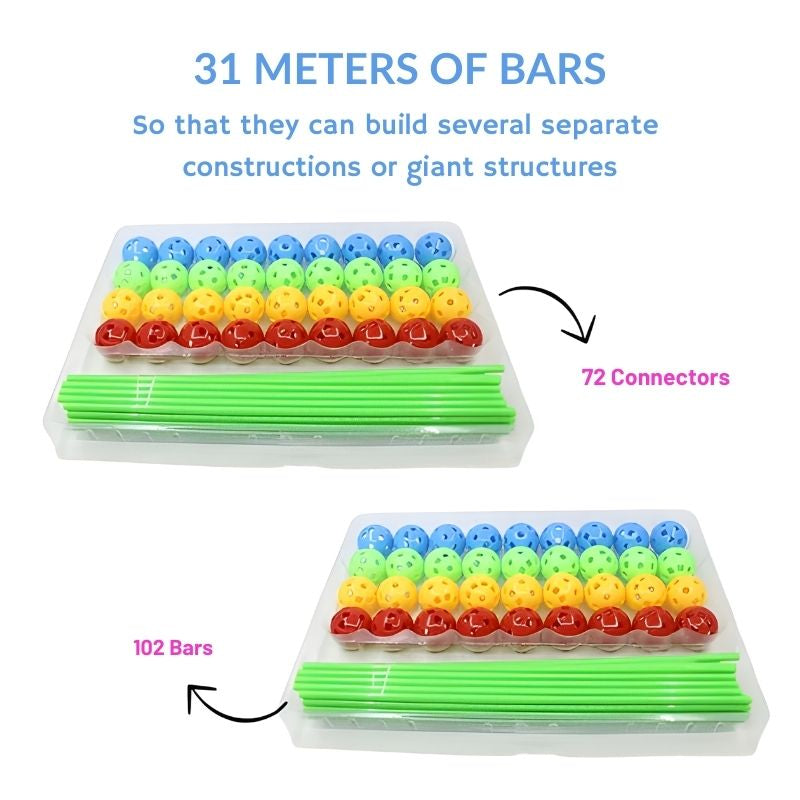 Castleland – House & structure building kit with 102 Rods & 72 Connectors