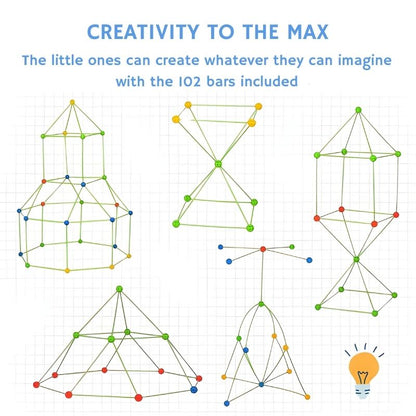 Castleland – House & structure building kit with 102 Rods & 72 Connectors