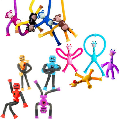 Tubular legs – Extendable suction-cup toys (pack of 4 Colours)
