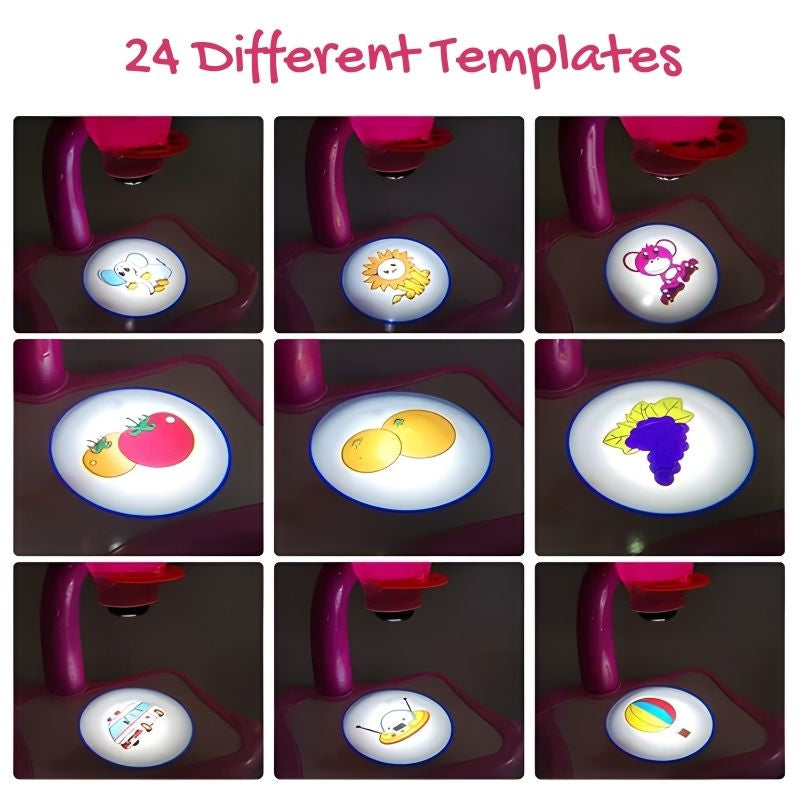 Tracing Projector with board, markers, eraser & templates