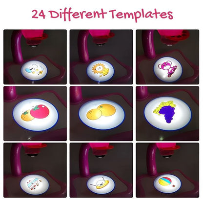 Tracing Projector with board, markers, eraser & templates