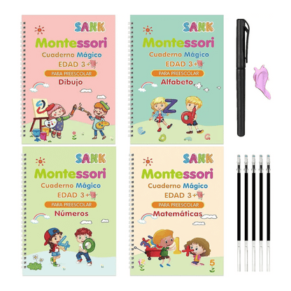 Magic workbooks – Reusable handwriting books with self-erasing ink (pack of 4)
