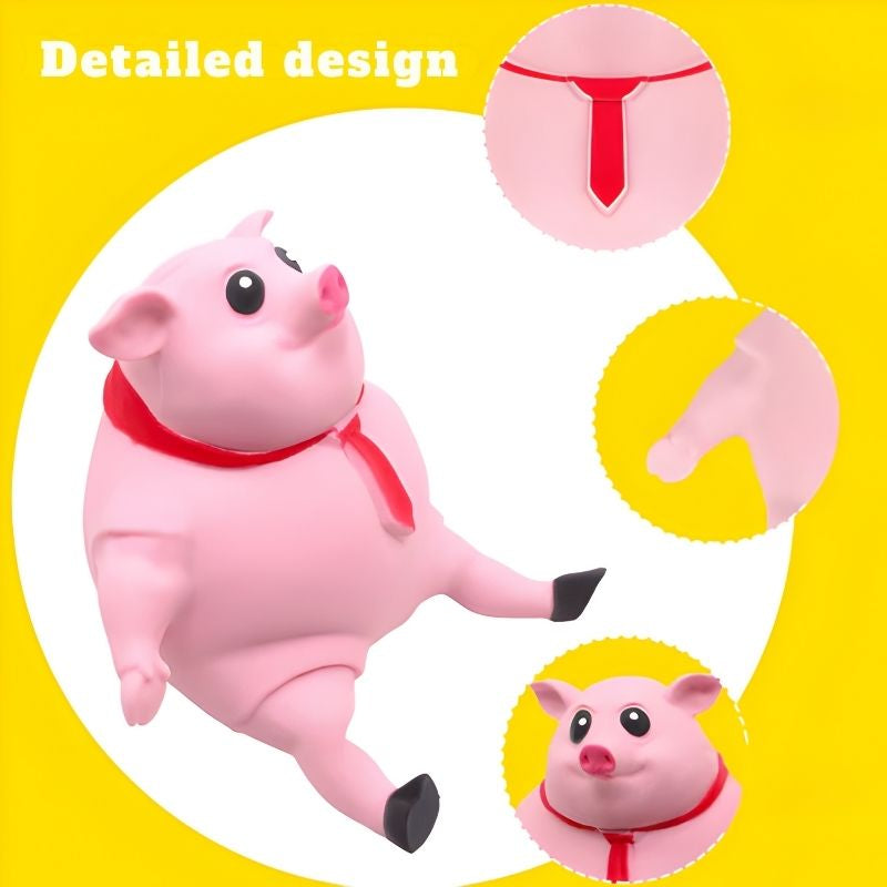 Squeezable anti-stress pig – Soft rubber pig, 15x15cm