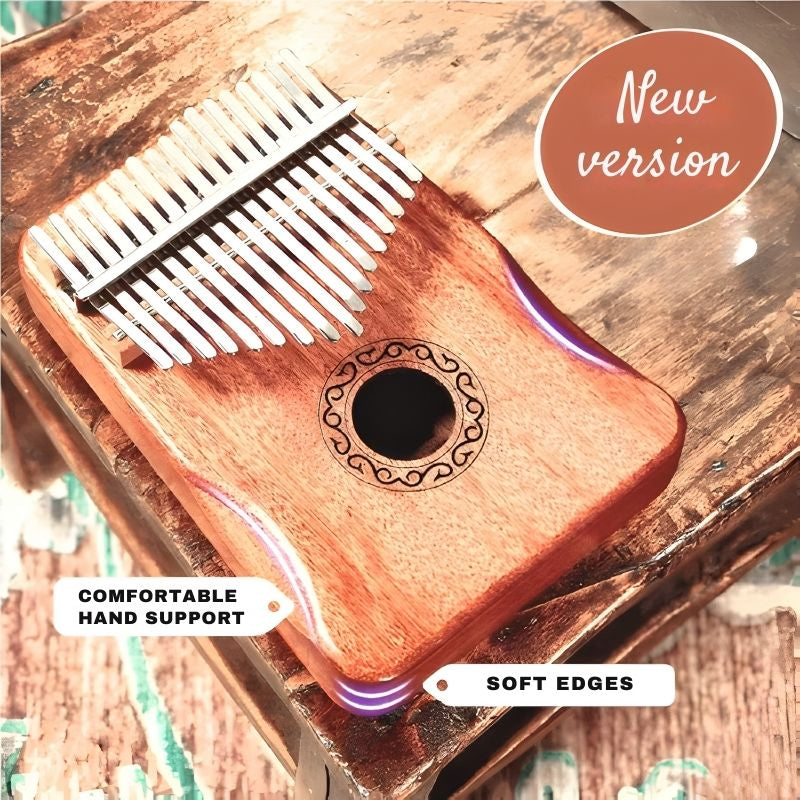 Kalimba – 21‑Key Mahogany Thumb Piano, with tuning hammer, finger picks, songbook & bag