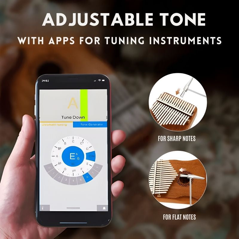 Kalimba – 21‑Key Mahogany Thumb Piano, with tuning hammer, finger picks, songbook & bag