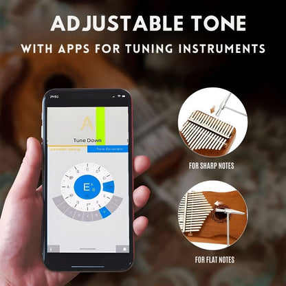 Kalimba – 21‑Key Mahogany Thumb Piano, with tuning hammer, finger picks, songbook & bag