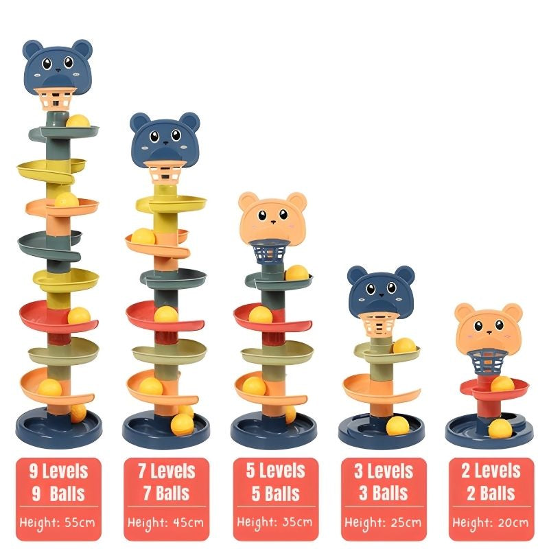 Multi-level racing track with Basketball Hoop