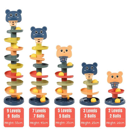 Multi-level racing track with Basketball Hoop