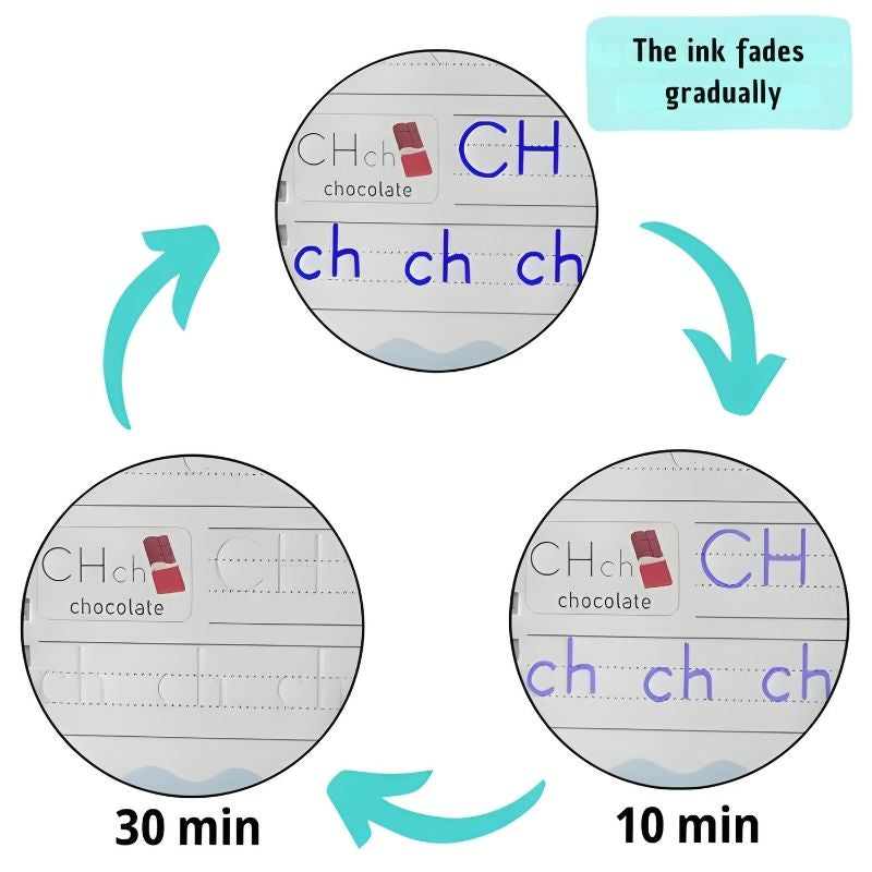 Magic workbooks – Reusable handwriting books with self-erasing ink (pack of 4)