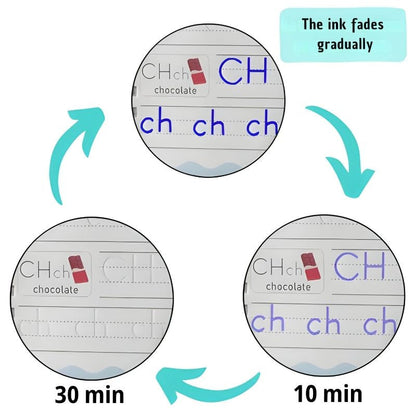 Magic workbooks – Reusable handwriting books with self-erasing ink (pack of 4)