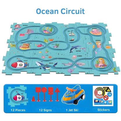 Puzzle track – Customisable car circuit with Interlocking Pieces