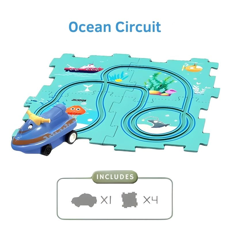 Puzzle track – Customisable car circuit with Interlocking Pieces