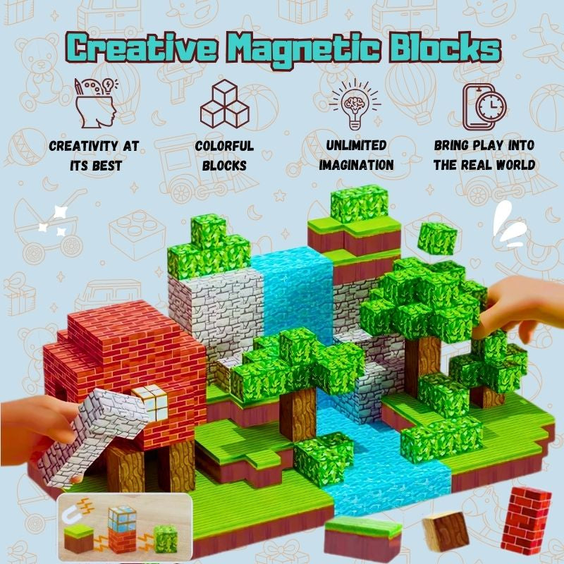 Creative magnetic blocks – Cubes with 8 Magnets for Endless Builds