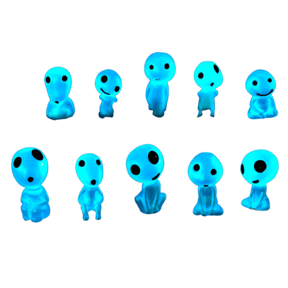 Glow-in-the-dark aliens – Set of 10 Decorative Figures