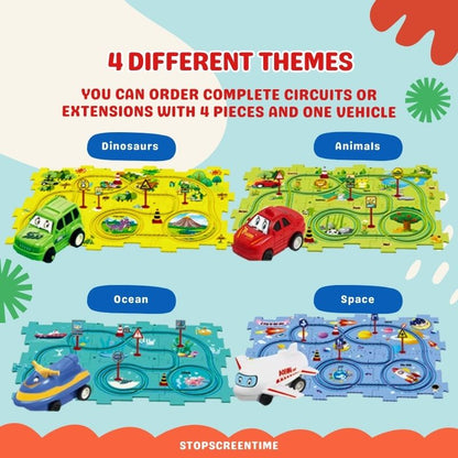 Puzzle track – Customisable car circuit with Interlocking Pieces
