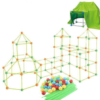 Castleland – House & structure building kit with 102 Rods & 72 Connectors