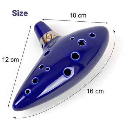 Ocarina – 12‑hole ceramic instrument, complete kit with manual, bag & stand
