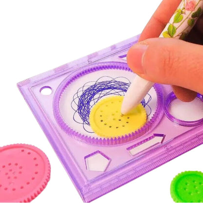 Spirograph ruler & pattern set – Geometric & border designs (3‑in‑1)