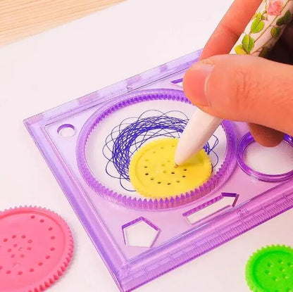 Spirograph ruler & pattern set – Geometric & border designs (3‑in‑1)