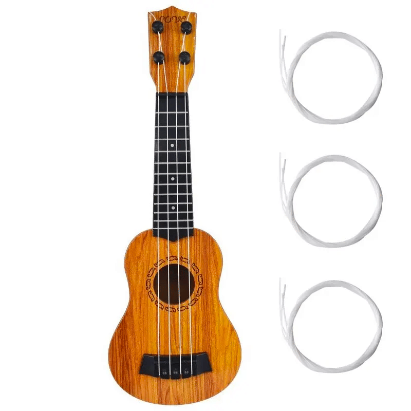 4‑String Wooden Guitar – 35cm with Spare Strings