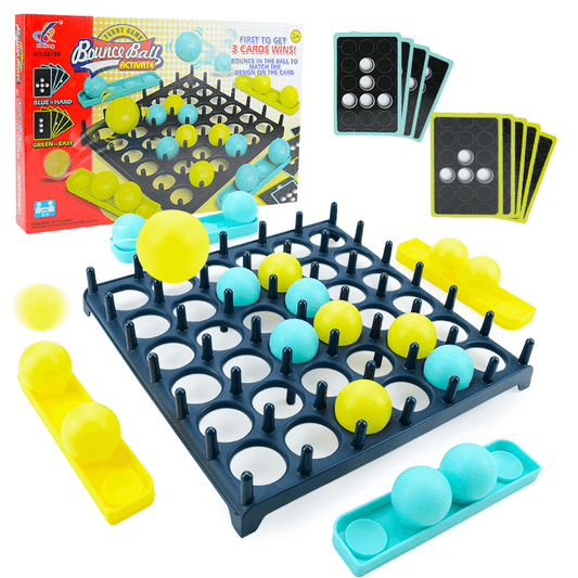 Bounce ball – Family tabletop game with 16 Balls & 9 Shape Cards