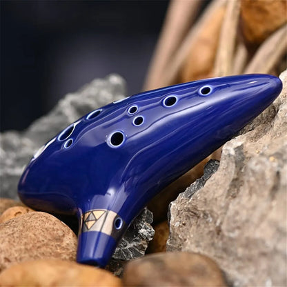 Ocarina – 12‑hole ceramic instrument, complete kit with manual, bag & stand