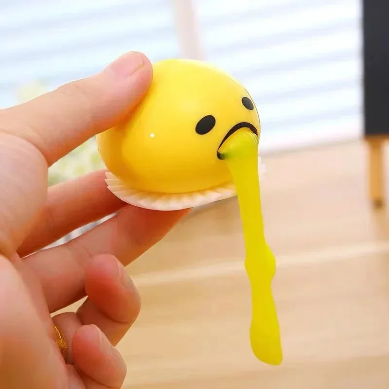Egg Vomits! – 2 Slime Eggs in yolk colour, anti-stress toy