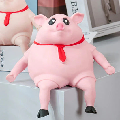 Squeezable anti-stress pig – Soft rubber pig, 15x15cm