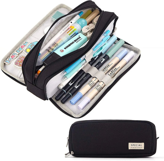 Fabric Pencil Case with Compartments – 3 Colours