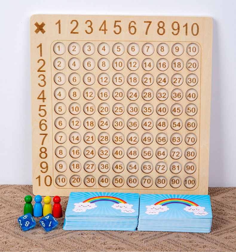 Addition & multiplication board game – Educational wooden operations board