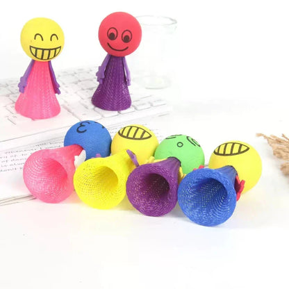 Jumping Mini Figures – 10 Pieces with rubber heads & expressive faces (jump up to 2m!)