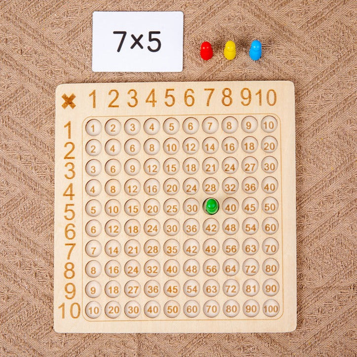 Addition & multiplication board game – Educational wooden operations board