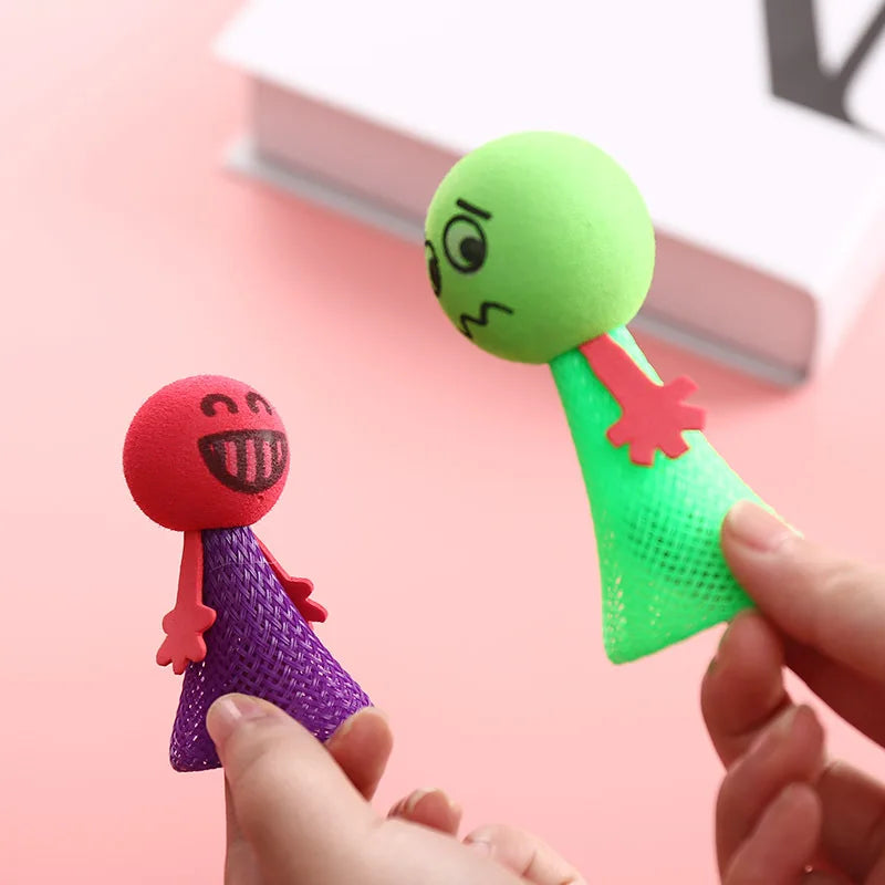 Jumping Mini Figures – 10 Pieces with rubber heads & expressive faces (jump up to 2m!)