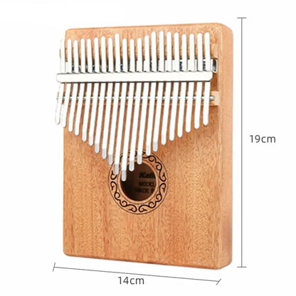 Kalimba – 21‑Key Mahogany Thumb Piano, with tuning hammer, finger picks, songbook & bag