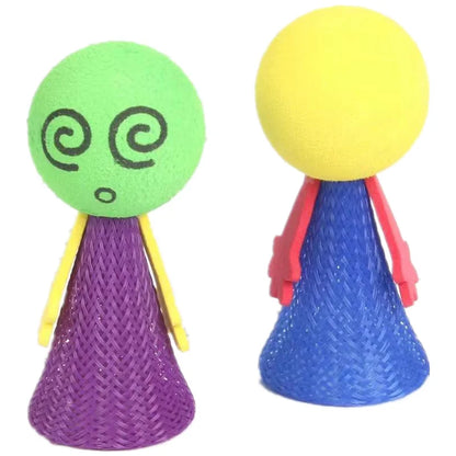 Jumping Mini Figures – 10 Pieces with rubber heads & expressive faces (jump up to 2m!)