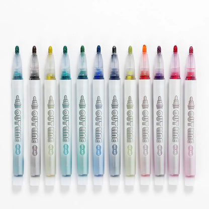 Shiny outline markers – Pack of 12 dual-effect colours
