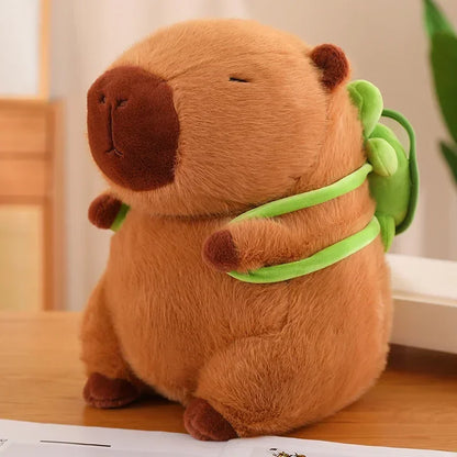 Capybara Plush with Turtle Backpack