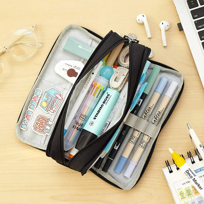 Fabric Pencil Case with Compartments – 3 Colours