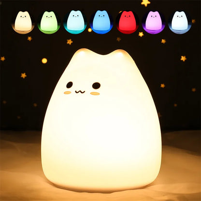 Cute Silicone LED Night Light with 7 Colours