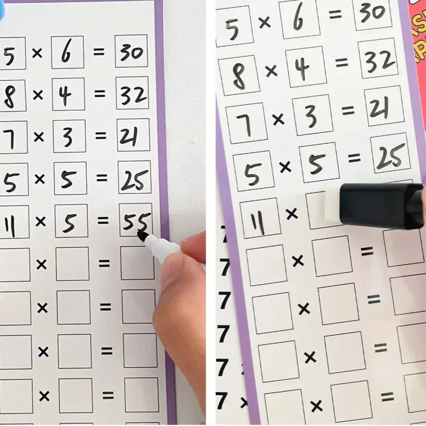 Reusable operations boards – Times tables, division, addition & subtraction 1–12 with Markers