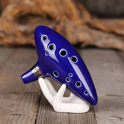 Ocarina – 12‑hole ceramic instrument, complete kit with manual, bag & stand