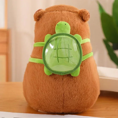 Capybara Plush with Turtle Backpack
