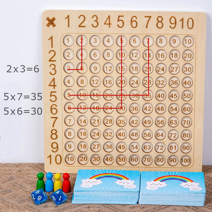 Addition & multiplication board game – Educational wooden operations board