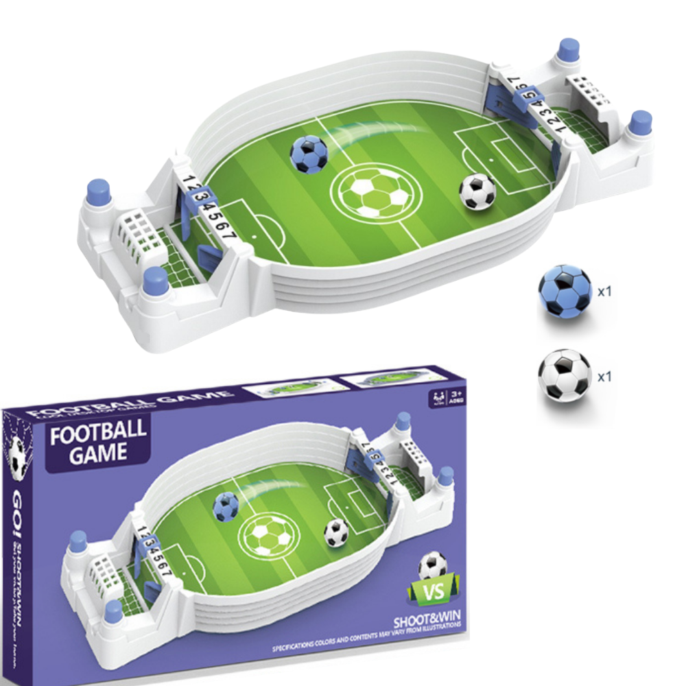 Mini 1‑on‑1 football field – Pinball-style tabletop game (26x13cm)